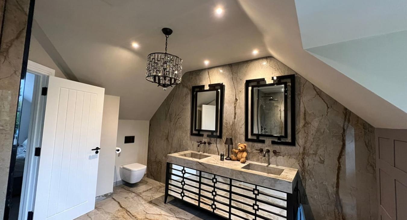 Bathroom lighting installed by Intolec in Warwickshire